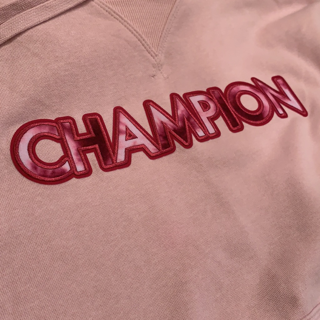 Women’s Champion Nwt Pink Embroidered Hoodie Sweatshirt